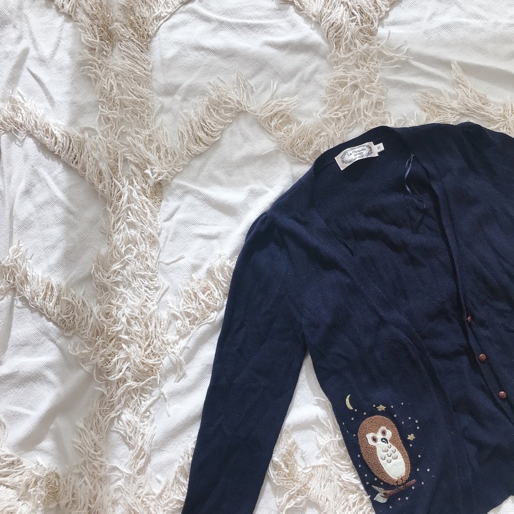 LA CHAPELLE Wool Navy Cardigan 💕💕
